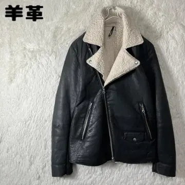 새상품급 보아 더블 라이더 자켓 램 가죽 양가죽 블랙 S