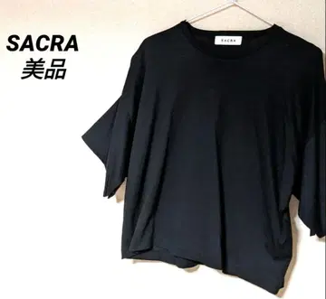 SACRA 티셔츠 슬릿 슬리브 티셔츠 블랙 오버 셔츠 현행