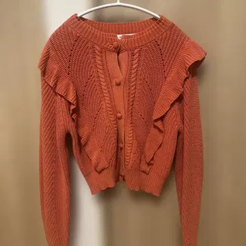 MOUSSY 프릴 오렌지 가디건