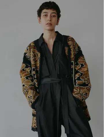 AMERI RUG PATTERN KNIT JACKET