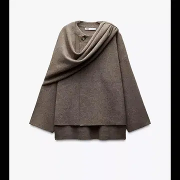 ZARA 스카프 포함 숏코트 브라운 S-M 사이즈