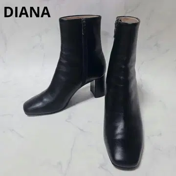 컨디션 최상 다이애나 가죽 숏부츠 사이드 지퍼 블랙 23cm
