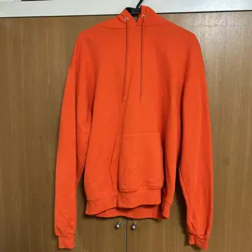 Champion 오렌지 후드 부착 후드티
