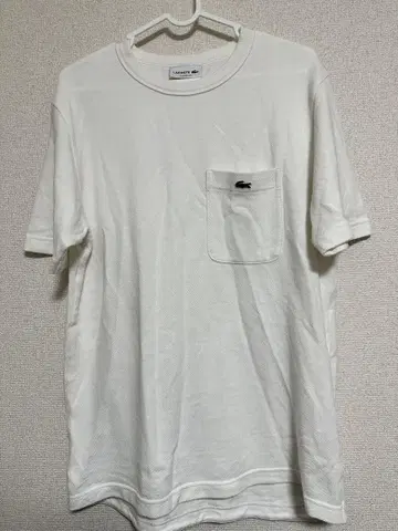 라코스테/LACOSTE 원포인트 로고 카노코 포켓 T셔츠 화이트/3