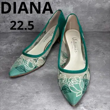 [ 새상품급 ] DIANA 다이애나 펌프스 포인티드 레이스 자수 스웨이드