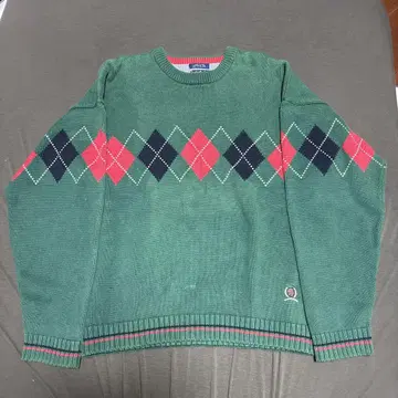 TOMMY HILFIGER 아가일 무늬 스웨터 L