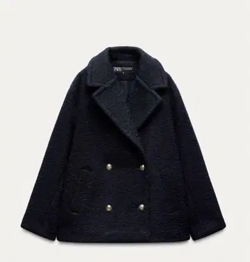 ZARA 네이비 보아풍 테일러드 자켓