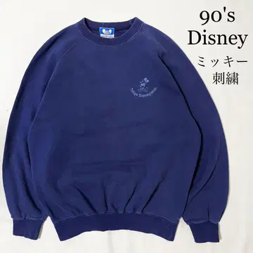90s 디즈니 미키마우스 자수 맨투맨 여성용