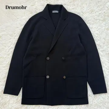 새상품급 Drumohr 돌모어 더블 니트 자켓 44 블랙 이탈리아제