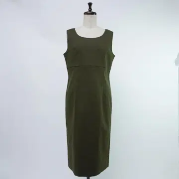 새상품급 타에아시다 슬리브리스 원피스 카키 사이즈 11*SC220
