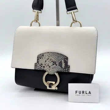 [ 컨디션 최상 ] FURLA SCOOP 리버서블 핸드백 가죽 블랙