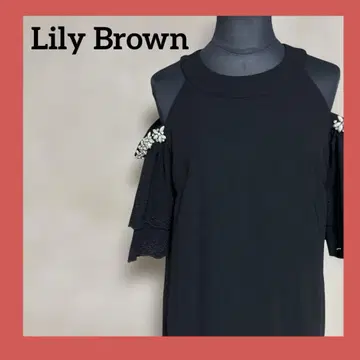 Lily Brown 펄 장식 콜드 숄더 드레스 0 블랙