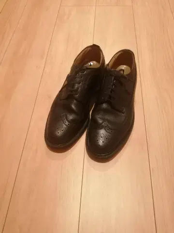 REGAL 리갈 블랙 가죽 윙팁 드레스 슈즈 25.5