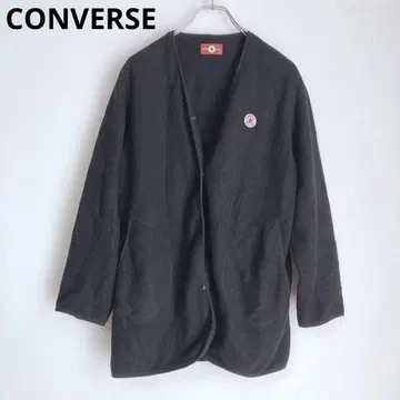 컨버스 자켓 노카라 겉옷 V넥 캐주얼 블랙 M