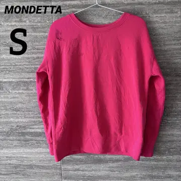 MONDETTA 핑크 맨투맨 크루넥 해외 구제 의류 데미지 있음