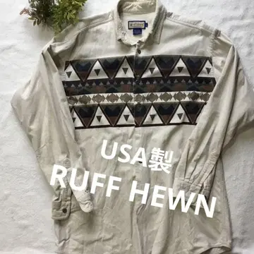 레어 RUFF HEWN 플란넬 셔츠 L y2k USA제 80s 빈티지