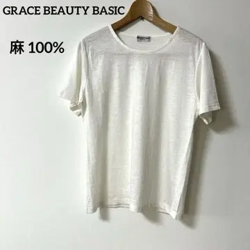 화이트 크루넥 반팔 T셔츠 GRACE BEAUTY BASIC