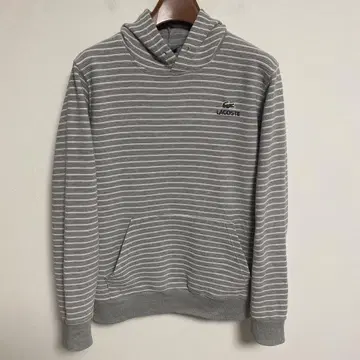 LACOSTE 라코스테 그레이 보더 후드티 맨투맨 M