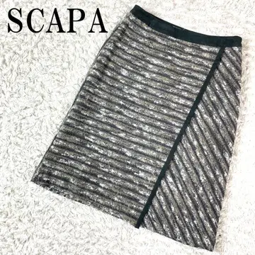 SCAPA 스캐파 사다리꼴 스커트 올 패턴 그레이 38 B4223