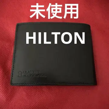 미사용 HILTON 프리미엄 가죽 접이식 지갑 블랙 부분 하자 있음