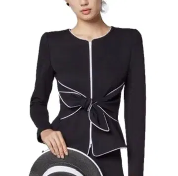 ARMANI 엠포리오 아르마니 보타이 리본 노카라 자켓 블랙