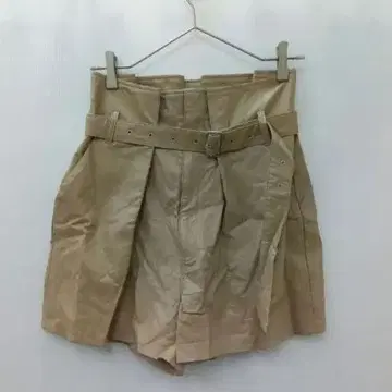 6 [치코] 숏팬츠 에코 가죽 합성 피혁 벨트 포함 브라운