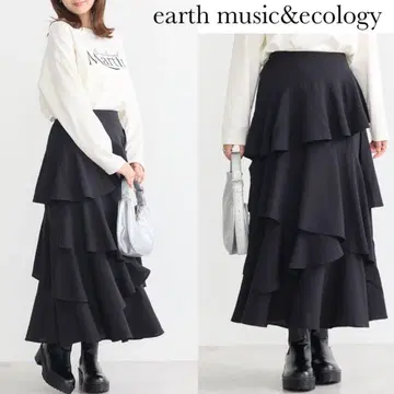 어스 뮤직 앤 이콜로지 랜덤 티어드 스커트 블랙