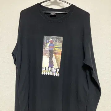 HOCKEY 블랙 롱 슬리브 T셔츠 L
