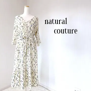 natural couture 플레어 슬리브 고급 셔츠 원피스 꽃무늬