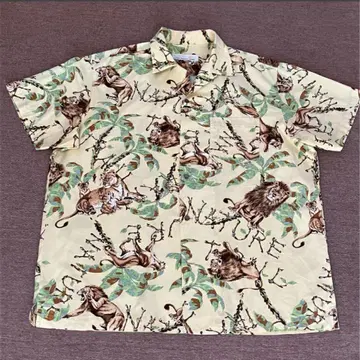 PINK HOUSE NATURE TRAIL 반팔 알로하 셔츠 size M