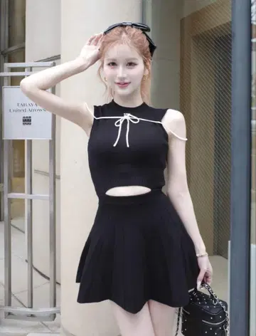 다리치 원피스 블랙
