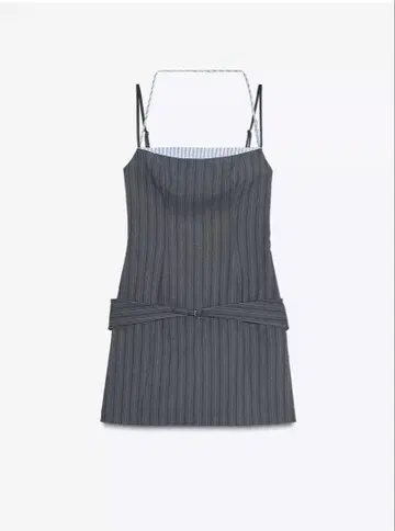 새상품 ZARA 핀스트라이프 패턴 콤비 원피스
