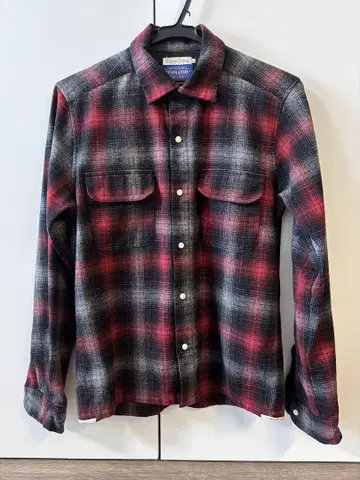 새상품급 DELUXE PENDLETON 울 체크 셔츠 레드 S 사이즈