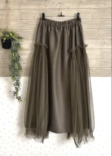 택 포함 새상품 튤 도킹 플레어 스커트