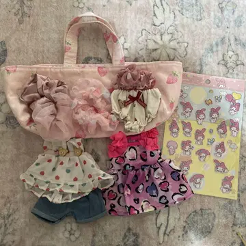 25~28cm 인형용 의상 세트 백, 씰 포함