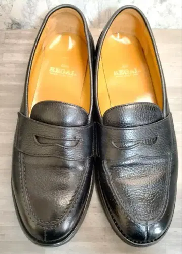 새상품급 REGAL 리갈 코인 로퍼 블랙 주름 가죽 25.5cm