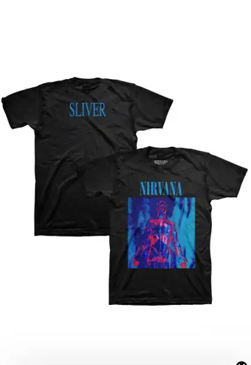 NIRVANA SLIVER 티셔츠 블랙 XL 사이즈