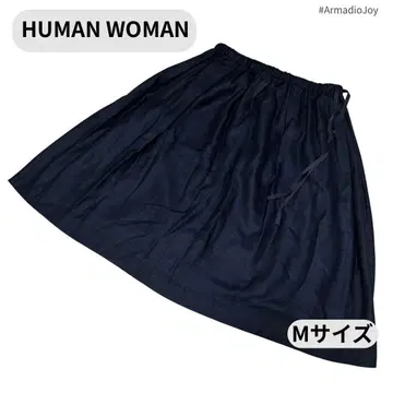 휴먼 우먼 무릎 기장 스커트 M 사이즈 네이비 여성용