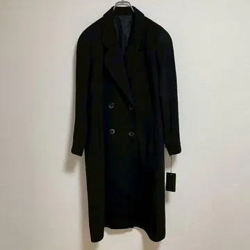 [ 택 포함 ] 여성용 캐시미어 롱 코트 아우터 포멀 무지 블랙 F