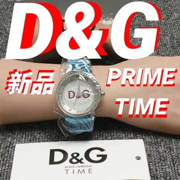 작동품 D&G 아날로그 손목시계 다이아몬드 스카이블루 스톤 장식 남성용