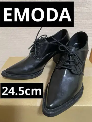 새상품급 EMODA 에모다 블랙 스틸레토 레이스업 슈즈