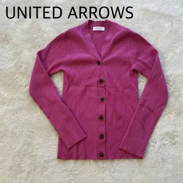 UNITED ARROWS 리브 가디건 핑크
