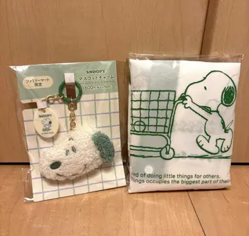 SNOOPY 훼미리마트 레지 에코백 마스코트 참 스누피 2개