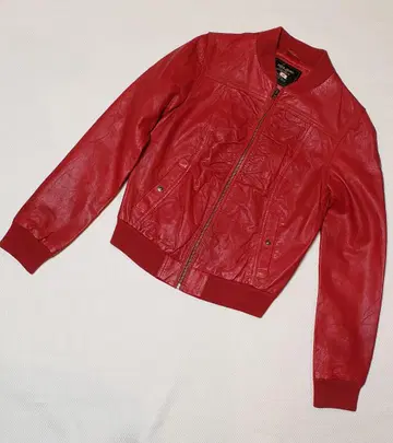 Pepe Jeans 라이더 자켓 가죽 자켓 레드