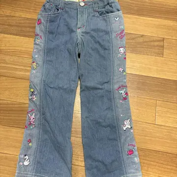 메조 피아노 초귀여운 자수 데님 팬츠 110 나루미야
