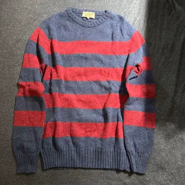 Scanner 스트라이프 니트 스웨터 M 네이비/레드