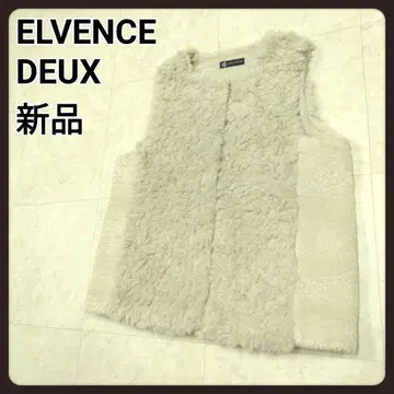 ELVENCE DEUX 인조 모피 베스트 새상품