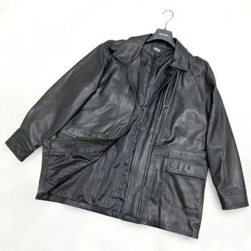 새상품급 가죽 자켓 카 코트 pierucci 피엘치 램 가죽 블랙