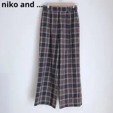 니코앤드 캐주얼 팬츠 스트레이트 팬츠 체크 무늬 브라운 3