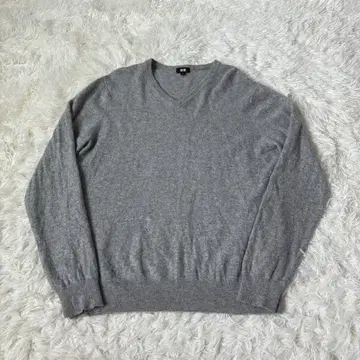 UNIQLO 유니클로 캐시미어 100% 니트 스웨터 V넥 그레이